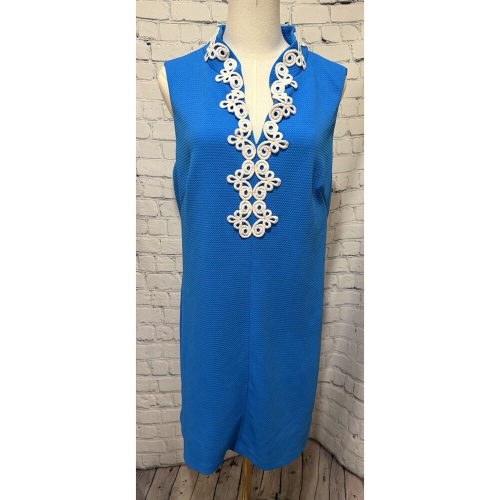 Vince Camuto A-Line Dress Size 16 Blue/White Beautiful Elegant